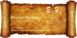Ruzsa Herman névjegykártya