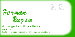 herman ruzsa business card